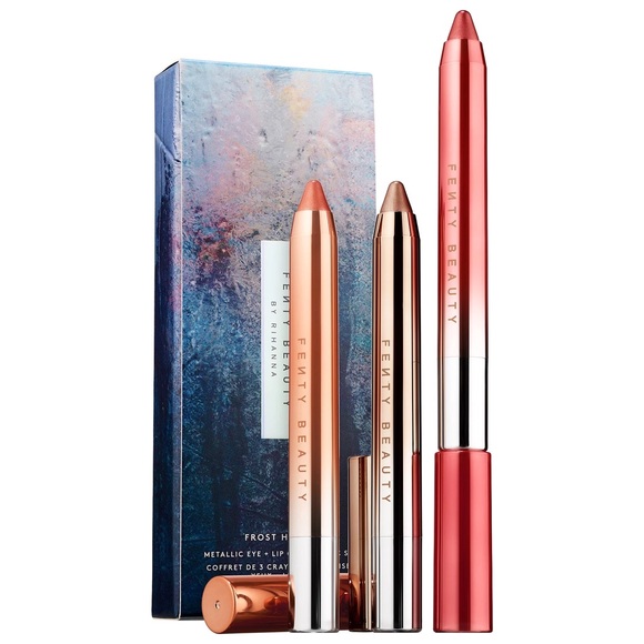 FENTY BEAUTY Frost Hunny Metallic Eye & Lip Crayon 3 Pc Set NEW IN BOX